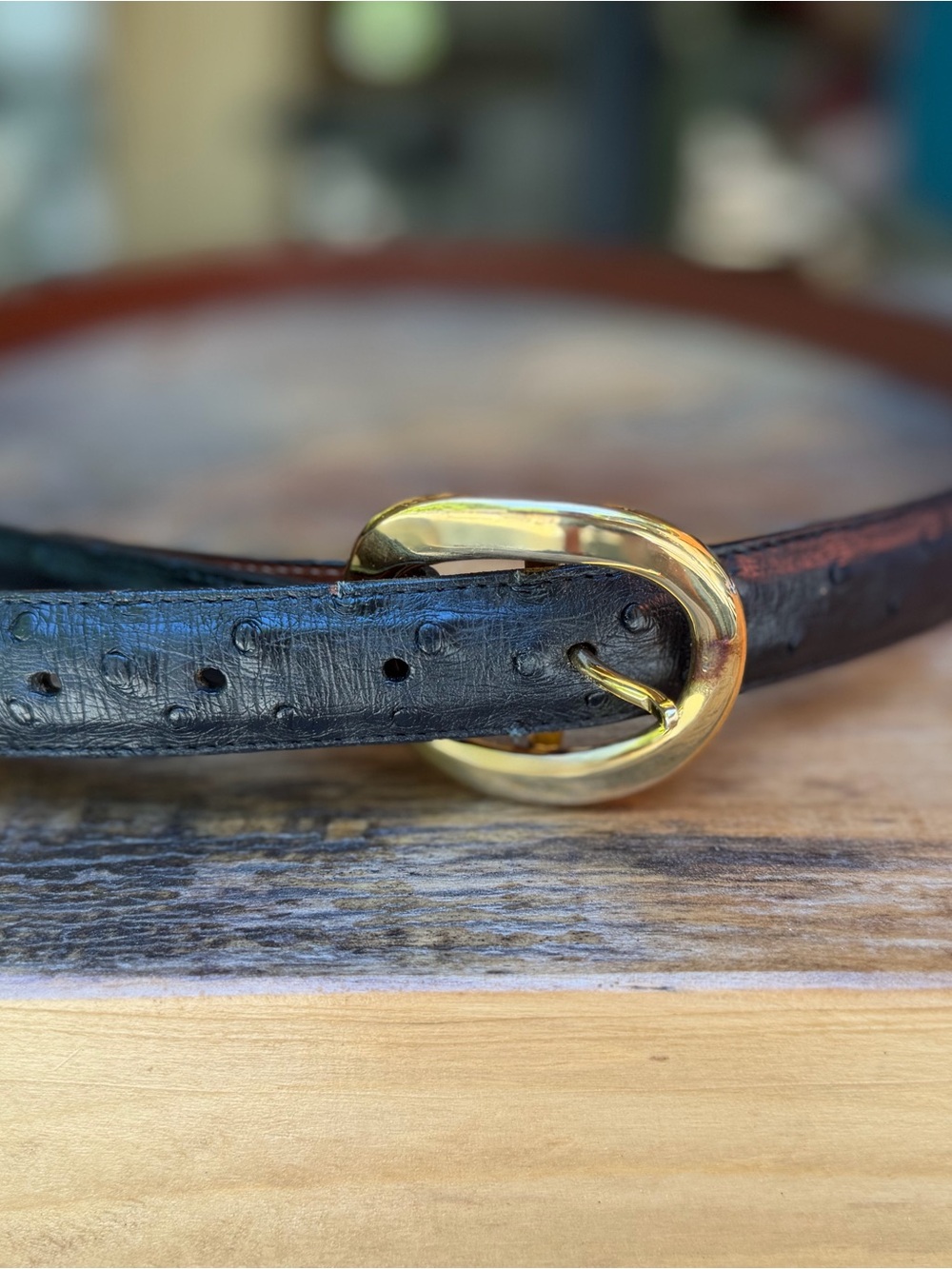 Pat Areias Ostrich belt and buckle